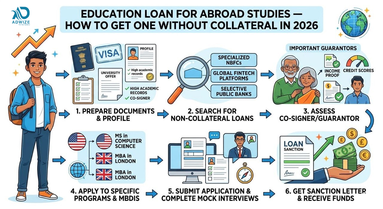 Education Loan Abroad Studies Without Collateral India
